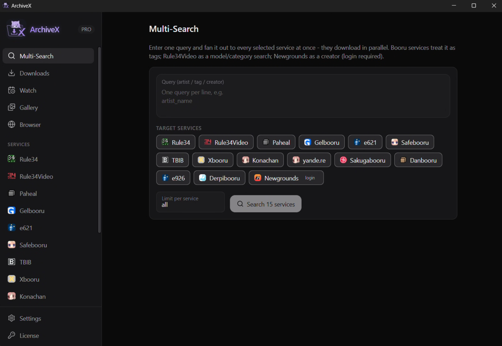 ArchiveX — Multi-Search